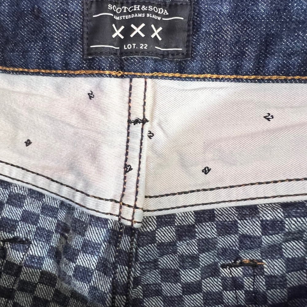Scotch Soda Amsterdam Blauw Lot 22 Selvedge Dark Slim Fit Denim Jeans Mens 32x32 - Picture 7 of 16